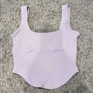 Victoria's Secret Lilac Ribbed Crop Top size medium bodice lilac